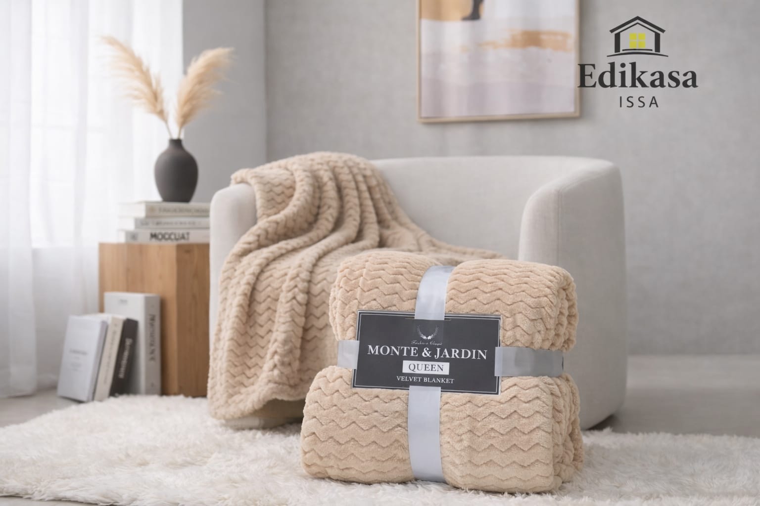 Cobija ovejera crema