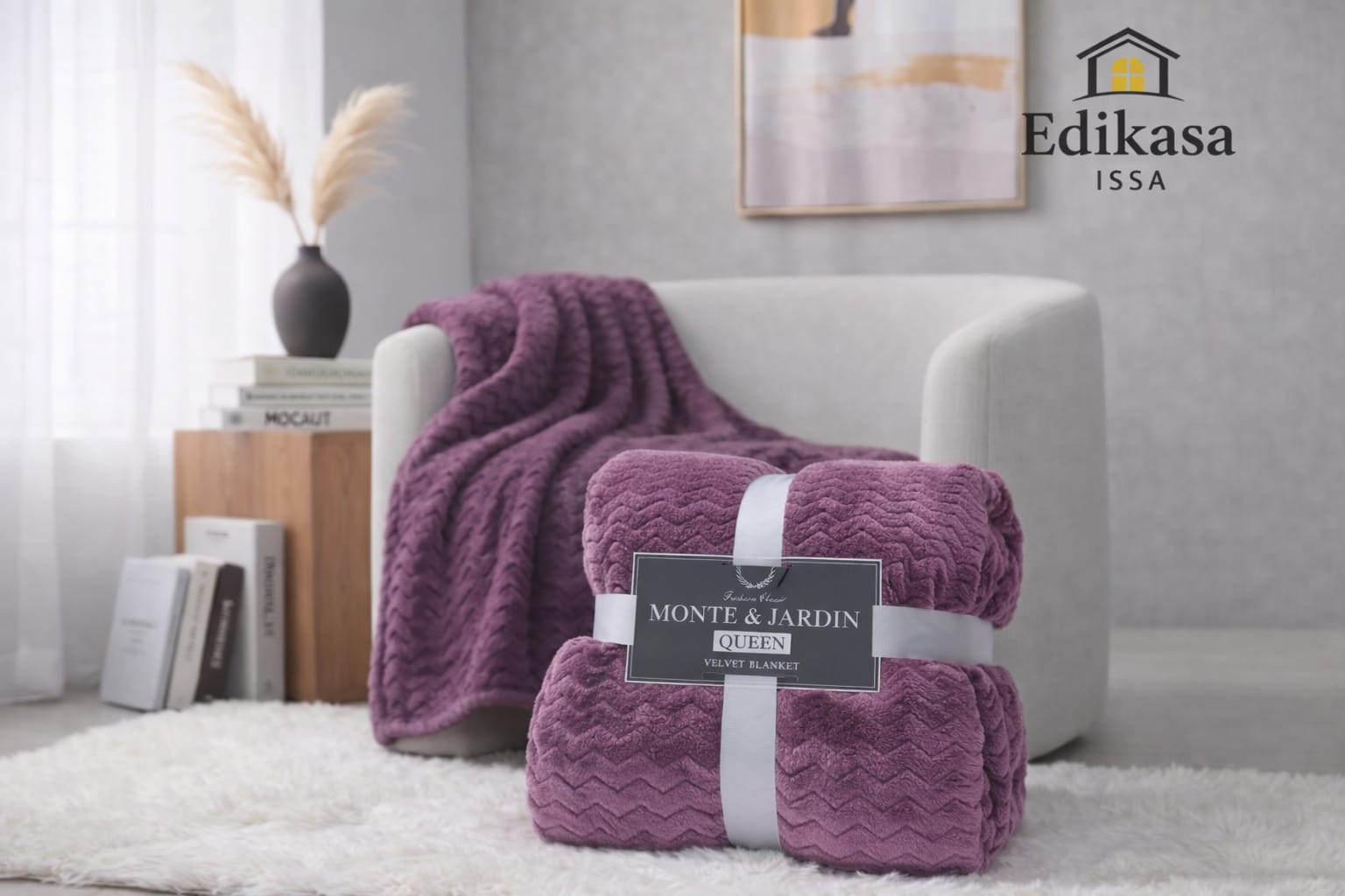 Cobija ovejera morada