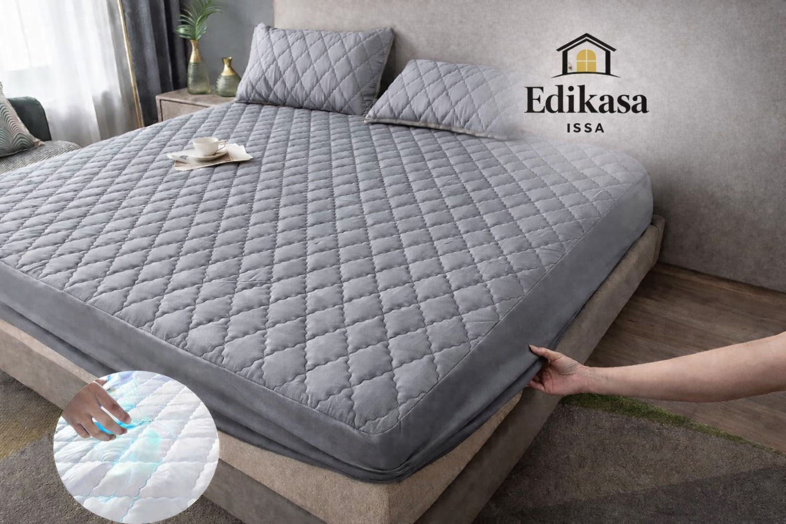 Protector para colchón Gris