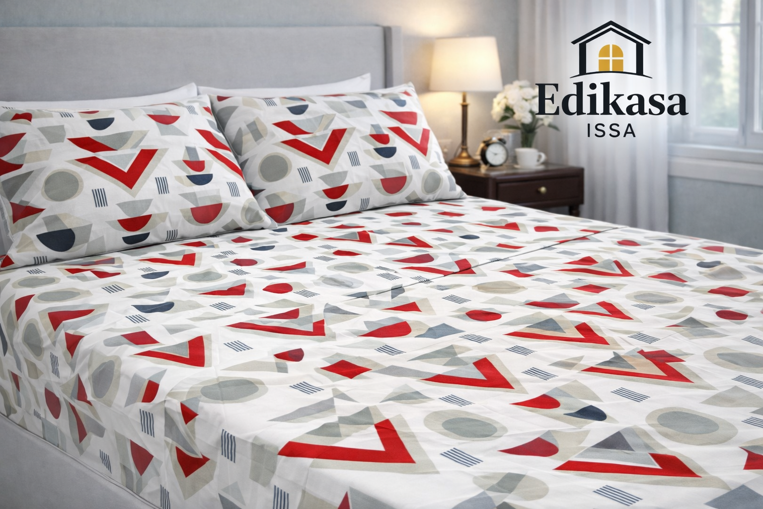 Sábanas estampadas Patrón Geométrico Rojo